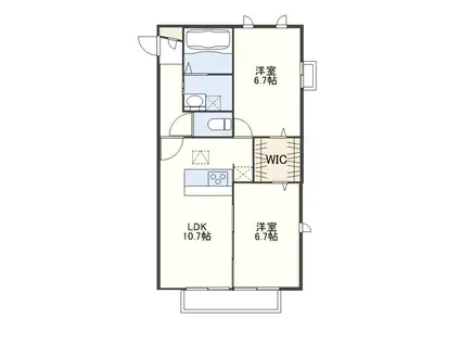 ジュ シ サン ハウス巨勢(2LDK/1階)の間取り写真