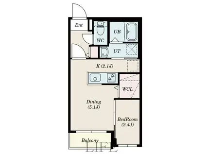 EARENDEL平岸(1DK/3階)の間取り写真