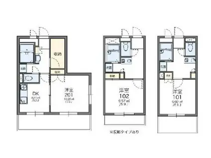 レオパレスミワ(1K/3階)の間取り写真