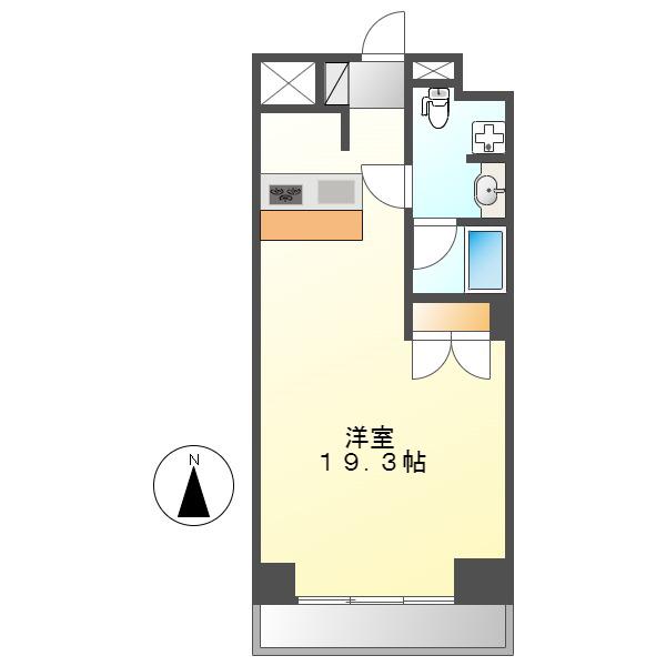 スクエア名駅南(ワンルーム/4階)の間取り写真