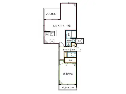 イーストポイント中野(1LDK/5階)の間取り写真