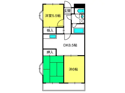 ファーストヒルズ(3DK/3階)の間取り写真