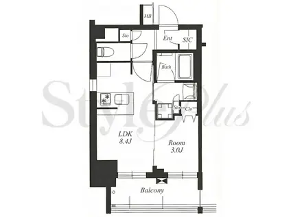 プレサンスレイズ千種今池II(1LDK/7階)の間取り写真