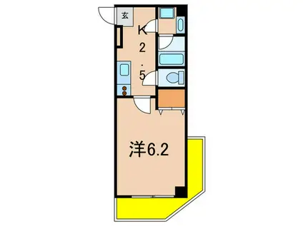 パレドール玉川(1K/2階)の間取り写真