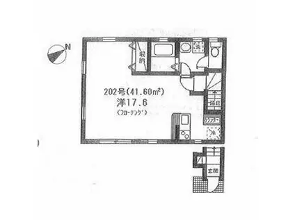プランドール代官山(ワンルーム/2階)の間取り写真