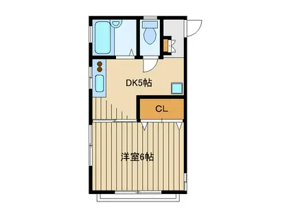 めぐみハイツ(1DK/2階)の間取り写真