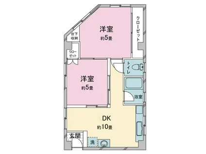 SEIRYUMAIZON ASHIYA(2DK/3階)の間取り写真