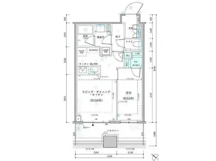 パークタワー勝どきサウス(1LDK/5階)の間取り写真