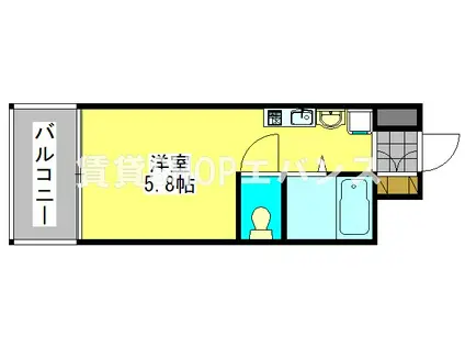 テラスレジデンス津田沼(ワンルーム/3階)の間取り写真