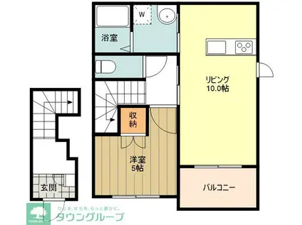 エルフリーデ(1LDK/2階)の間取り写真