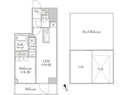 ルミーク関内II(1LDK/10階)の間取り写真