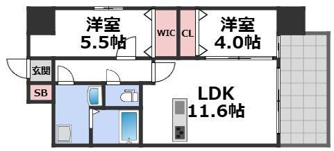 スプランディッドあびこ駅前DUE(2LDK/6階)の間取り写真