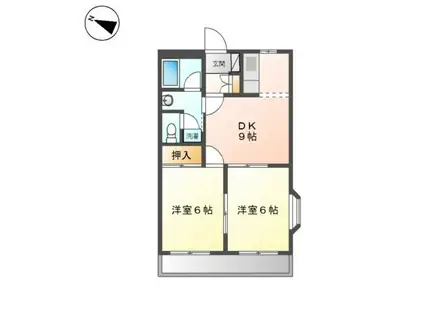 グリーンハウス向山(2DK/2階)の間取り写真