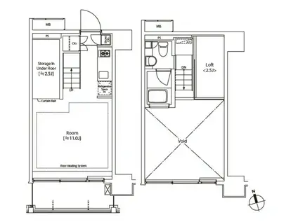 カスタリア中延(ワンルーム/3階)の間取り写真