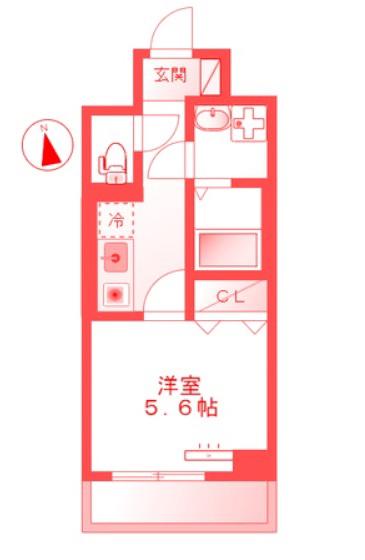 八景しお彩(1K/5階)の間取り写真