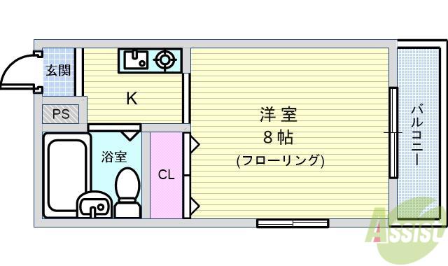 メゾンエマーブル(ワンルーム/3階)の間取り写真