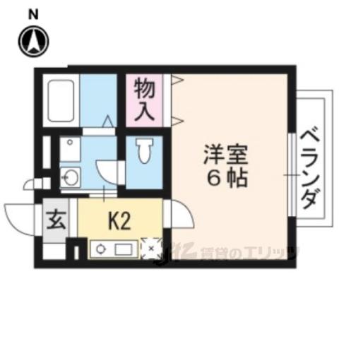 アーク舟岡(1K/1階)の間取り写真
