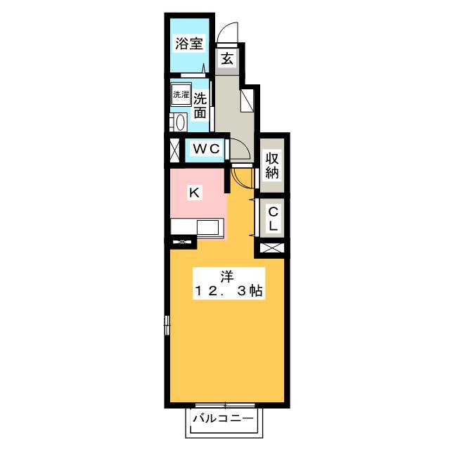 M.Tグランツ(1K/1階)の間取り写真