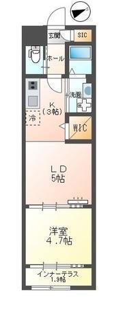 ソラリス(1LDK/2階)の間取り写真