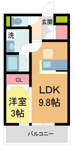 アゼリア・プロムナード(1LDK/1階)の間取り写真