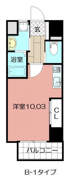 STUDIE KOKURA ノース(ワンルーム/7階)の間取り写真