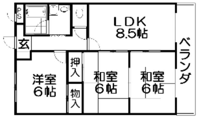 プルミエール大西(3LDK/5階)の間取り写真