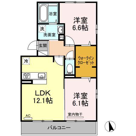 エストレーラ(2LDK/2階)の間取り写真