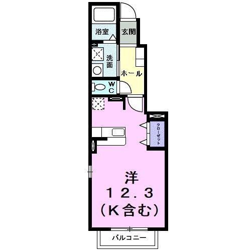 コルソプレッソ(ワンルーム/1階)の間取り写真