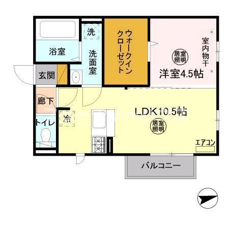 グレイス平須(1LDK/2階)の間取り写真