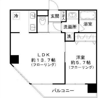 GL蔵前(1LDK/4階)の間取り写真