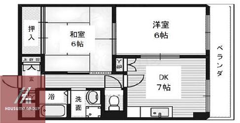 サンクレール宮山(2DK/2階)の間取り写真