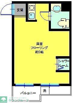 グリーンヒルズ新百合山手(ワンルーム/5階)の間取り写真