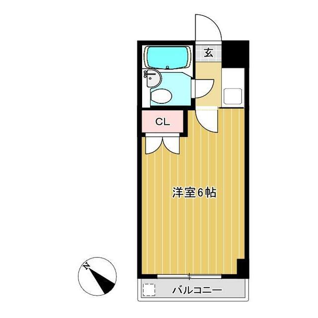 ソレイユV(1K/2階)の間取り写真