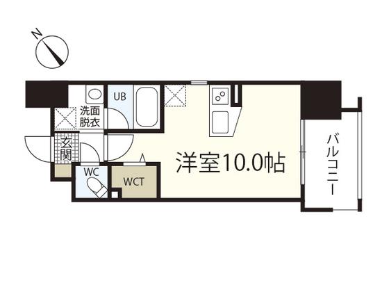 DER GLANZ.Y2比治山(ワンルーム/10階)の間取り写真