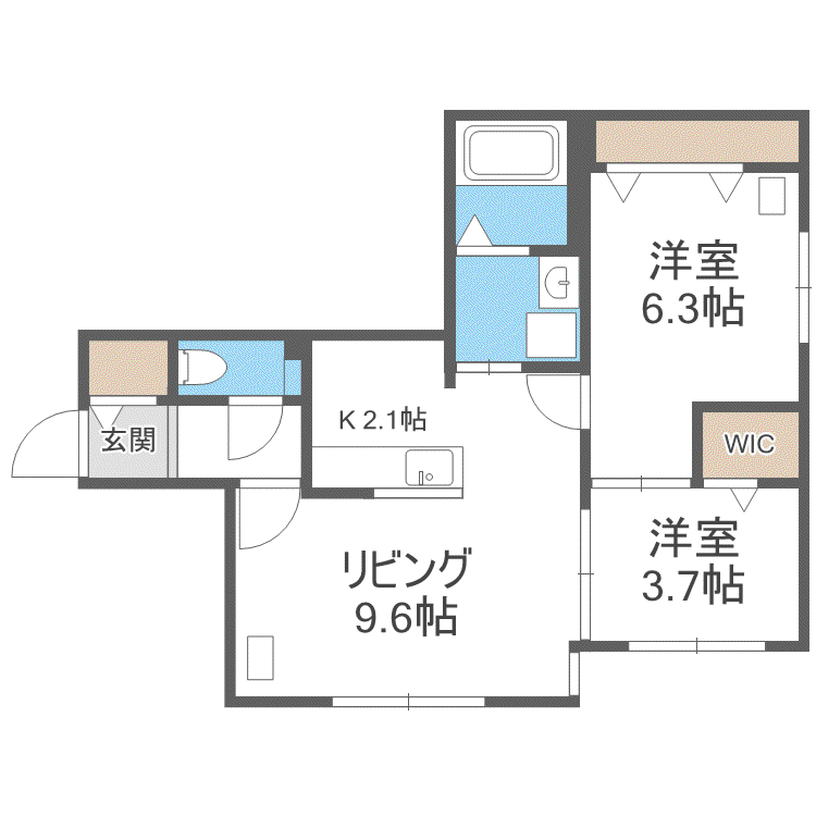 DPレジデンス元町(2LDK/3階)の間取り写真