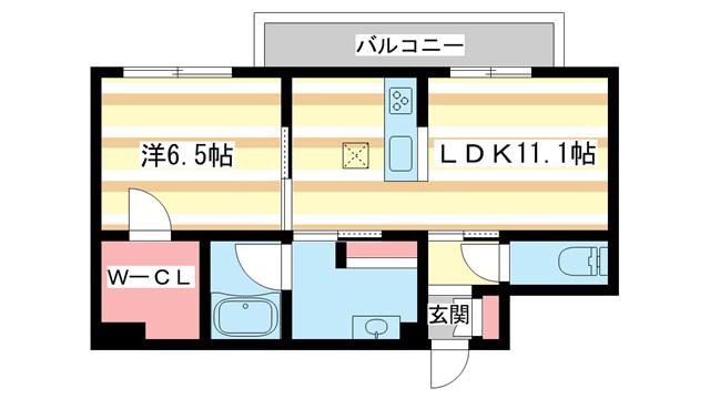 クオレール(1LDK/1階)の間取り写真