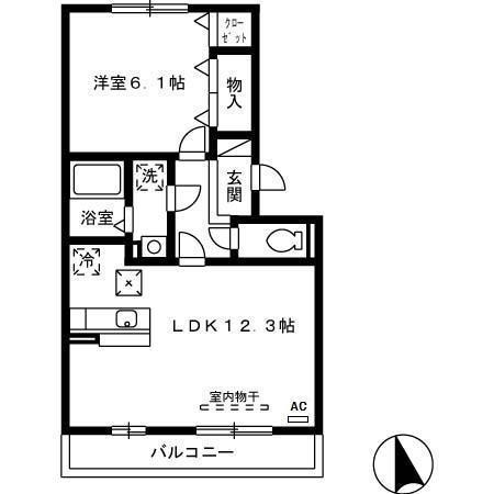 NSBLANCA棟(1LDK/1階)の間取り写真