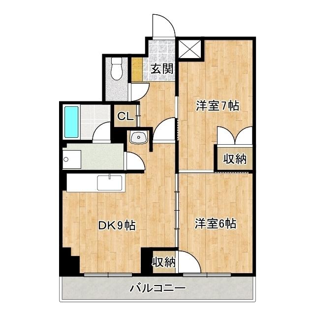 メゾン鷹匠(2DK/4階)の間取り写真