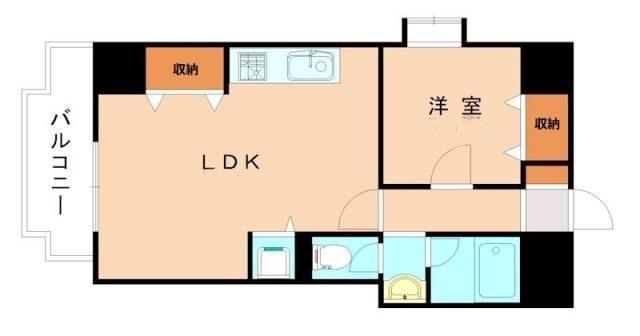 Kステーション大橋(1LDK/2階)の間取り写真