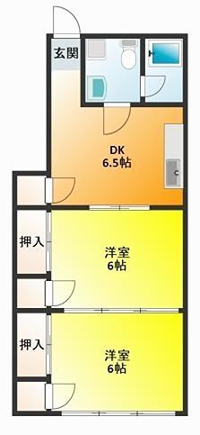 メゾンそうで(2DK/1階)の間取り写真