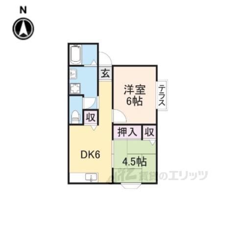 ファミール星丘(2DK/2階)の間取り写真