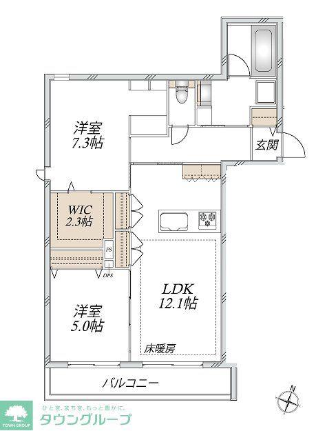 フォルトゥーナ(2LDK/2階)の間取り写真