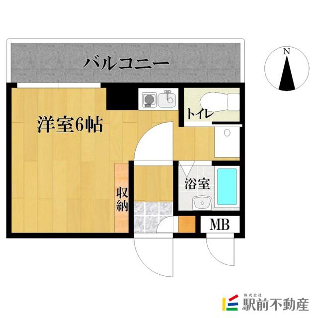 ライオンズマンション東町(ワンルーム/4階)の間取り写真