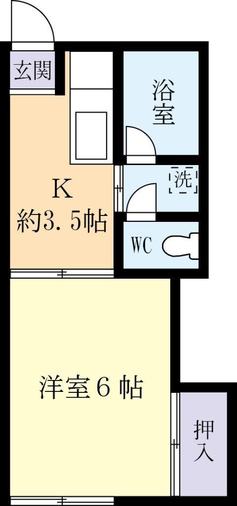 田口ハイツ(1K/1階)の間取り写真