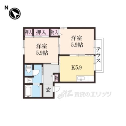 バウソリオB(2K/2階)の間取り写真
