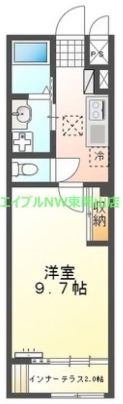 アミスタ(1K/1階)の間取り写真