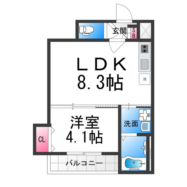 GRAND SUWA(1LDK/2階)の間取り写真