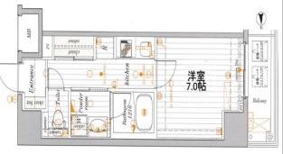 レオーネ上野入谷(1K/3階)の間取り写真
