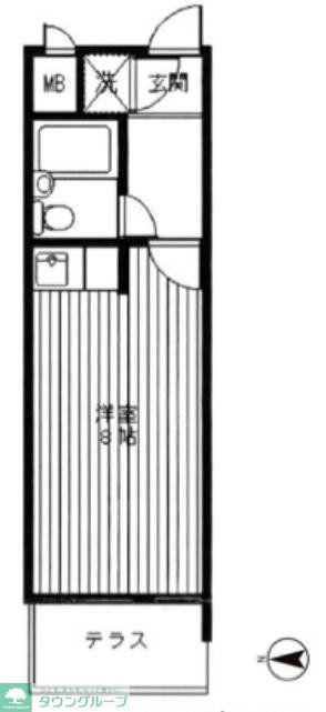 モンド大岡山パーク(ワンルーム/1階)の間取り写真