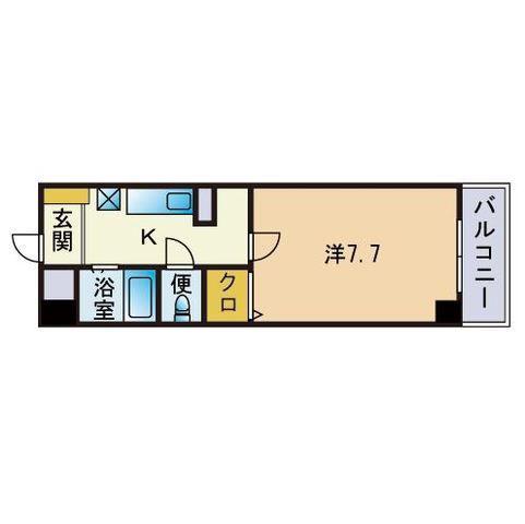シャトレTOKIE(1K/2階)の間取り写真